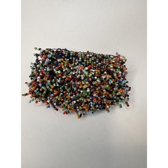 Multicolor Beaded Cuff Bracelet Handmade Elastic Boho Style Elastic Statement Je - Picture 10 of 16